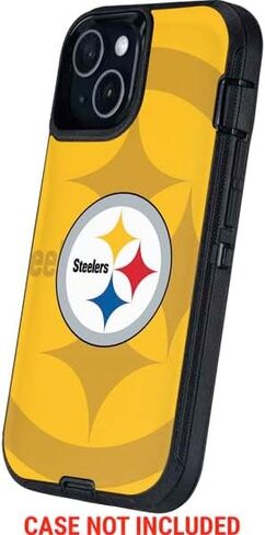 غلاف هاتف Skinit متوافق مع OtterBox Defender iPhone 14 - تصميم رؤية مزدوجة مرخص رسميًا من NFL Pittsburgh Steelers in Saudi Arabia