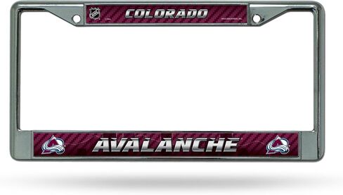 Rico Industries NHL Colorado Avalanche 12" x 6" Silver Chrome Frame W' Decal Insert Car/Truck/SUV Auto Accessory in Saudi Arabia
