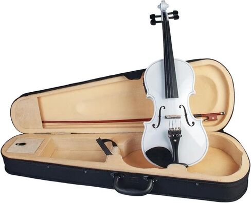 طقم كمان احترافي كمان كهربائي صوتي 4 أوتار أبيض الحجم الكامل مع مجموعة الملحقات in Kuwait