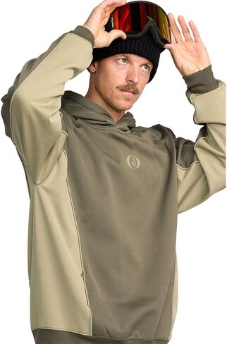 Volcom Men's Vital Fleece Riding Hoodie – Water-Repellent Sweatshirt with Storm Hood & Thumbholes in Saudi Arabia