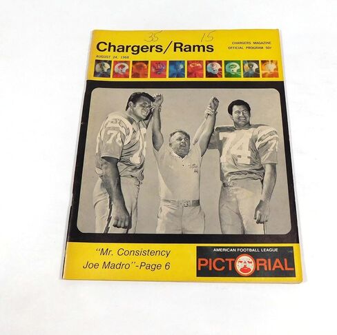 1968 Los Angeles Rams at San Diego Chargers AFL Football Program 8-24-68 - NFL Programs in Saudi Arabia