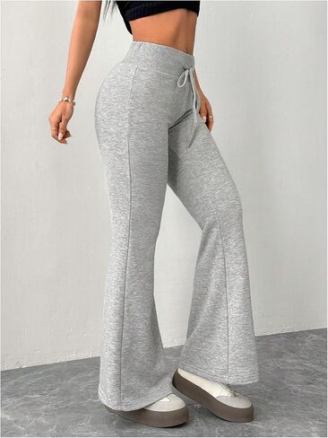 Milumia Girl's Y2k Drawstring Flare Leggings Elastic Waist Workout Casual Sweatpants in Saudi Arabia