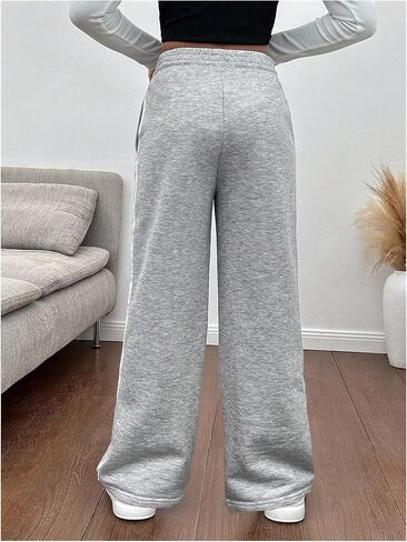 Girl's Striped Side Sweatpants Mid Rise Wide Leg Athletic Pants Casual Pants in Saudi Arabia