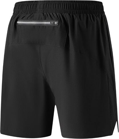 Men's Running Shorts, Lightweight Quick Dry Athletic Gym Shorts with Back Zipper Pocket for Basketball Training in Saudi Arabia