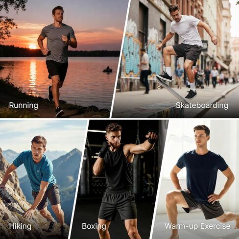 Men's Running Shorts, Lightweight Quick Dry Athletic Gym Shorts with Back Zipper Pocket for Basketball Training in Saudi Arabia