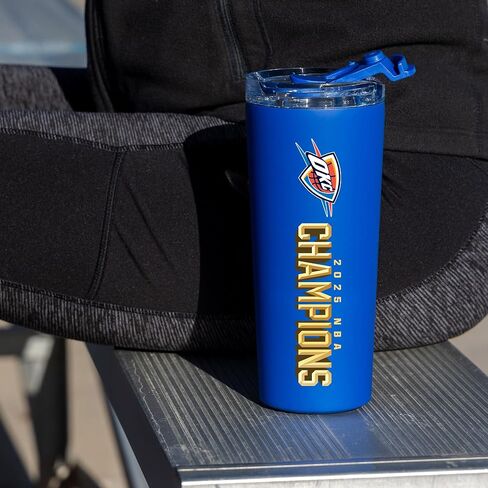 Rico Industries NBA Basketball Oklahoma City Thunder 2025 Champions 24oz Stainless Steel Tumbler with Lid and Dual Functioning Lid in Saudi Arabia