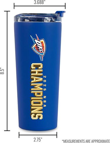 Rico Industries NBA Basketball Oklahoma City Thunder 2025 Champions 24oz Stainless Steel Tumbler with Lid and Dual Functioning Lid in Saudi Arabia