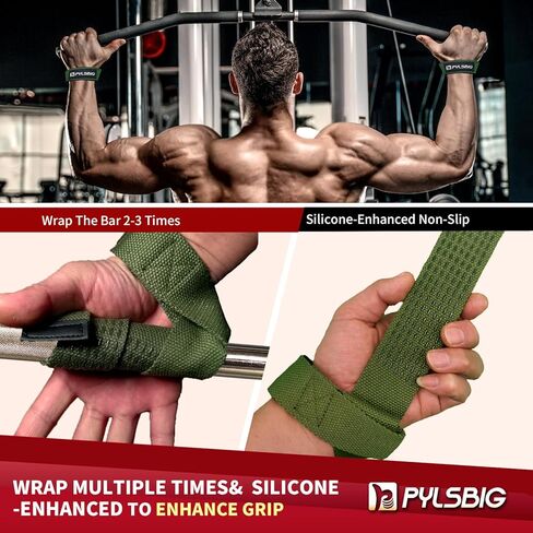 أحزمة رفع، وأشرطة معصم لرفع الأثقال، والتمرين، وكمال الأجسام، ورفع الأثقال والرفع الميت - مع وسادات نيوبرين 5 مم وسيليكون مضاد للانزلاق - دعم إضافي للمعصم لرفع الأثقال للرجال والنساء in Kuwait