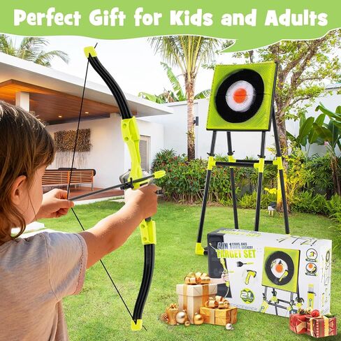 Costzon Axe Throwing Target Game for Backyard, 4 in 1 Kids Throwing Game w/5 Arrows, 3 Throwing Axes, 3 Ninja Darts, 3 Darts, Bristle Target & a Bow -Boys & Girls Indoor Outdoor Carnival Game Gifts in Saudi Arabia