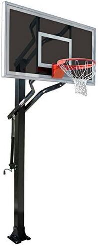 First Team Challenger Eclipse Steel-Smoked Glass In Ground Adjustable Basketball System44; Desert Gold in Saudi Arabia