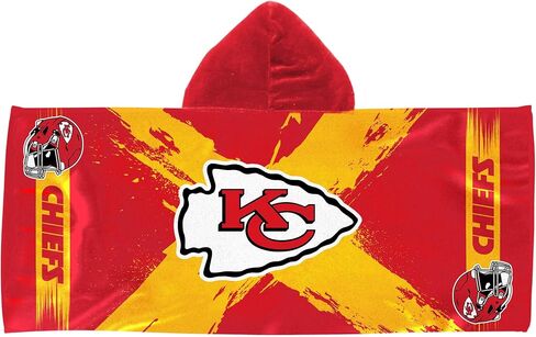Northwest Kansas City Chiefs NFL Cross Out Youth Hooded Micro Fiber Towel 22 x 51 Inches in Saudi Arabia
