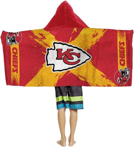 Northwest Kansas City Chiefs NFL Cross Out Youth Hooded Micro Fiber Towel 22 x 51 Inches in Saudi Arabia