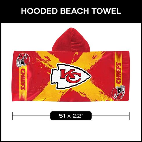 Northwest Kansas City Chiefs NFL Cross Out Youth Hooded Micro Fiber Towel 22 x 51 Inches in Saudi Arabia