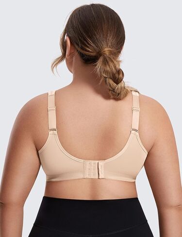 Women's Plus Size High Impact No-Bounce Full Coverage Wire Free Sports Bra in Saudi Arabia