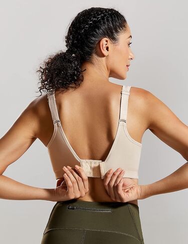 Women's Plus Size High Impact No-Bounce Full Coverage Wire Free Sports Bra in Saudi Arabia
