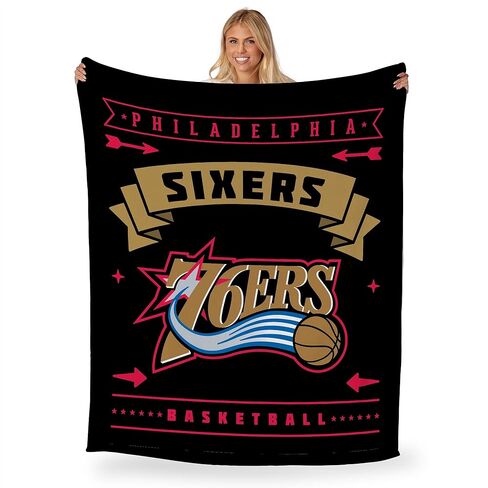 NORTHWEST NBA فيلادلفيا 76ers بطانية حريرية الملمس، 50 بوصة × 60 بوصة، كلاسيكيات الخشب الصلب in Saudi Arabia