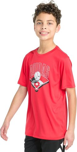 adidas Boys' Short Sleeve Polyester Athlete Tee in Saudi Arabia