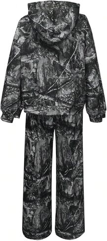 GORGLITTER Women's 2 Piece Track Suits Camo Print Zip Up Oversized Hoodie and Baggy Sweatpants Sets Fall Outfits in Saudi Arabia