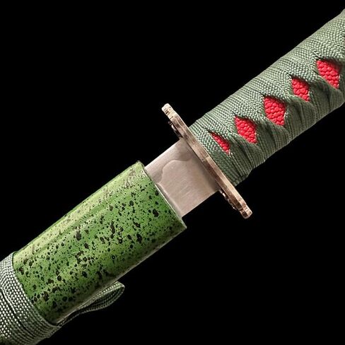 3-Piece Samurai Sword Set with Stand – Green Scabbard Katana, Wakizashi & Tanto, 1095 Carbon Steel Unsharpened Blades, Full Tang, Perfect for Display, Martial Arts Training, Cosplay & Gifts in Saudi Arabia