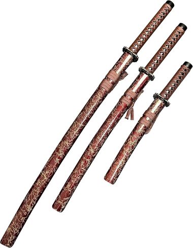 Decorative Samurai Sword Set, 3-Piece Katana Collection with Display Stand, 39.3/31.1/20.4 inches in Saudi Arabia