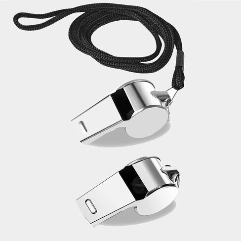 Stainless Steel Sports Whistle Set, 3 Pieces with Lanyard for Coaches and Referees, Ideal for Outdoor Activities in Saudi Arabia