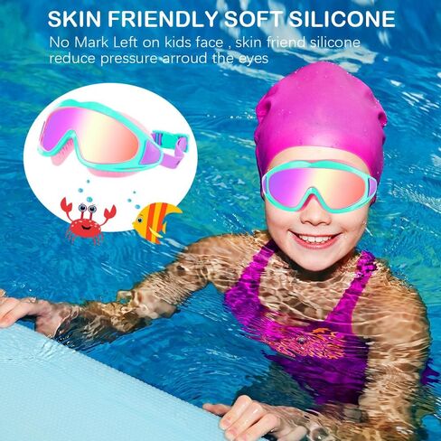 TFJH E 1 Pack Kids Swim Goggles Girls Swimming Goggles for Boys Anti-Fog Waterproof No Leaking 3-12Y in Saudi Arabia
