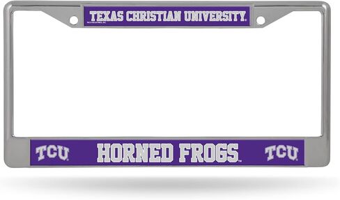 Rico Industries NCAA TCU Horned Frogs 12" x 6" Silver Chrome Frame 12" x 6" Chrome Frame - Car/Truck/SUV Automobile Accessory in Saudi Arabia