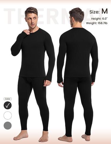 Thermal Underwear for Men - Long Johns with Fleece Lined Winter Warm Base Layer Cold Weather Top Bottom in Saudi Arabia