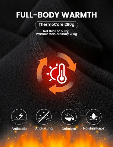 Thermal Underwear for Men - Long Johns with Fleece Lined Winter Warm Base Layer Cold Weather Top Bottom in Saudi Arabia