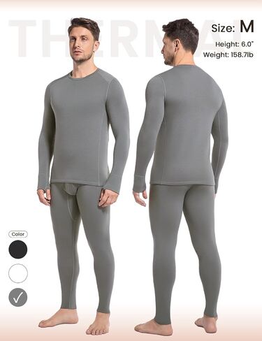 Thermal Underwear for Men - Long Johns with Fleece Lined Winter Warm Base Layer Cold Weather Top Bottom in Saudi Arabia