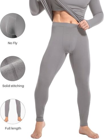 Thermal Underwear Bottoms for Men, Thermo Pants Fleece Lined Leggings Soft Warm Base Layer - Lightweight Long Johns in Saudi Arabia