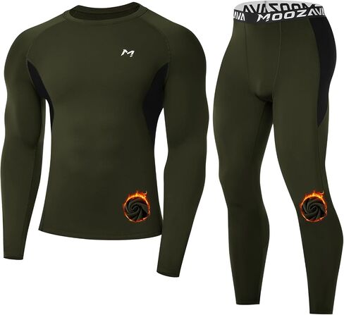 Thermal Underwear for Men Long Johns Fleece Lined Base Layer Set Hunting Gear Cold Weather Top Bottoms Shirt Pants in Saudi Arabia