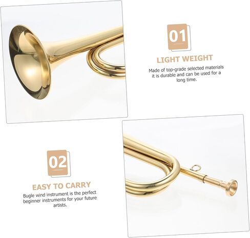 Totority 1pcs Bugle Trumpet Beginner Trumpet Horn Wind Instrument Bugle Plays Taps in Saudi Arabia