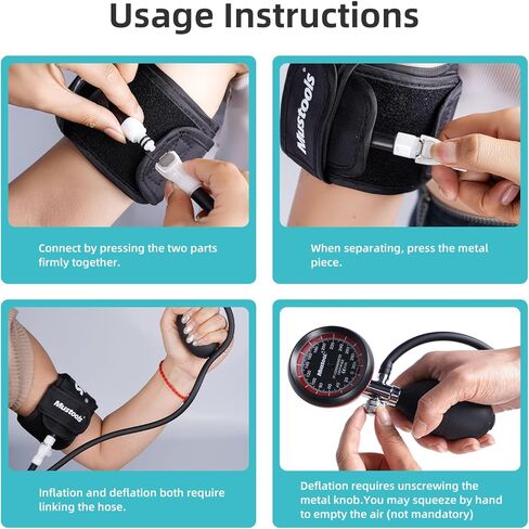Blood Flow Restriction Bands 4 Pack Set with Pressure Gauge, Professional Grade Arms, Legs Occlusion Bands for Men Women Glutes Workout, Blood Flow Restriction Cuffs, BFR Training Bands Black in Saudi Arabia