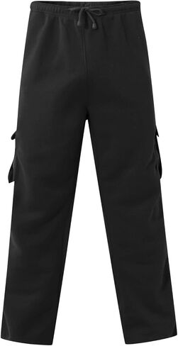Baggy Sweatpants Men Big and Tall Mencomfy Cargo Sweatpants with Pockets Fleece Lined Drawstring Casual Pants in Kuwait