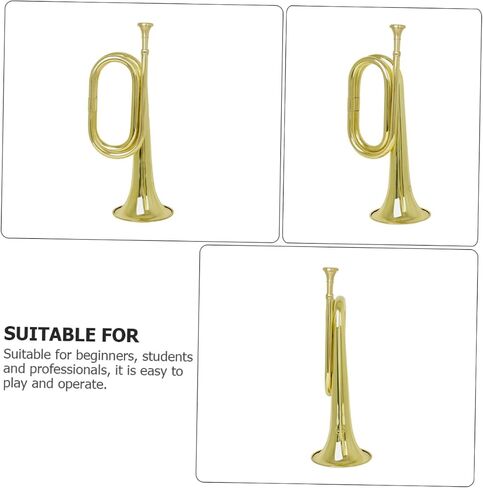 Flat Bugle Trumpet Bugle for Band Orchestra Trumpet Wind Instrument Beginner in Saudi Arabia