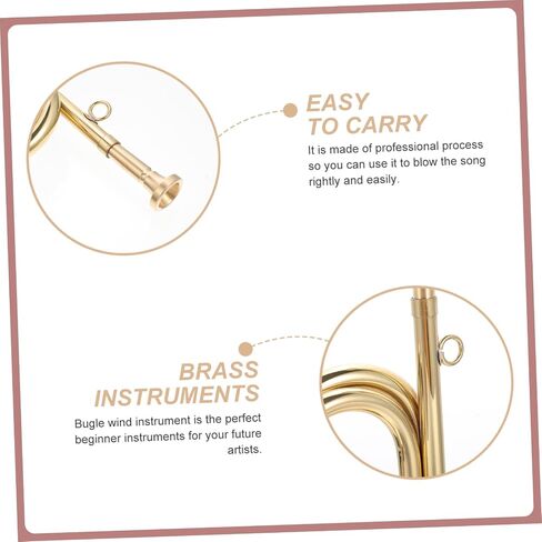 Copper Bugle Trumpet for School Band Lightweight Portable Military Instrument Durable Classic Design for All Ages for Beginners and Professionals in Saudi Arabia