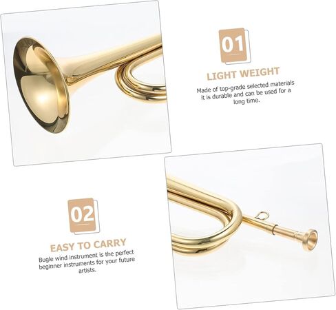 Copper Bugle Trumpet for School Band Lightweight Portable Military Instrument Durable Classic Design for All Ages for Beginners and Professionals in Saudi Arabia