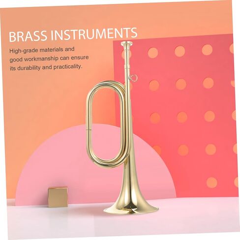 Copper Bugle Trumpet for School Band Lightweight Portable Military Instrument Durable Classic Design for All Ages for Beginners and Professionals in Saudi Arabia