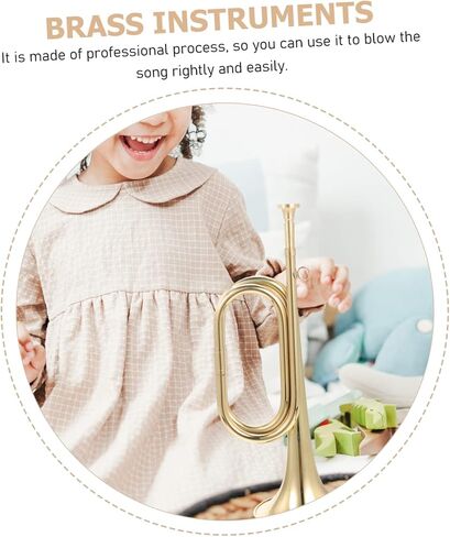 Copper Bugle Trumpet for School Band Lightweight Portable Military Instrument Durable Classic Design for All Ages for Beginners and Professionals in Saudi Arabia
