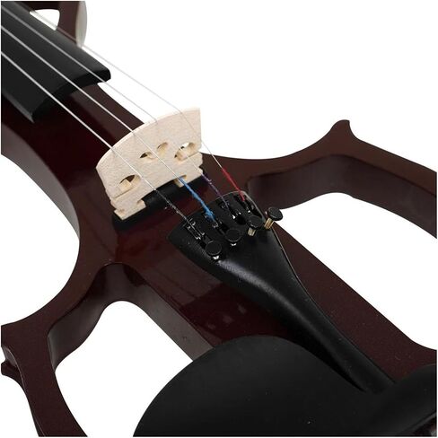 Professional Violin Set Electric Violin 4/4 With Bridge Headphones Playing Instrument(Wine Red) in Saudi Arabia