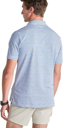 vineyard vines Heathered Winstead Sankaty Performance Polo, White Cap/Yacht Blue, S in Saudi Arabia