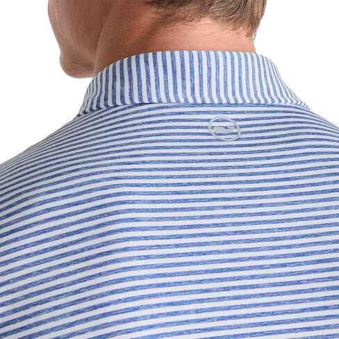 vineyard vines Heathered Winstead Sankaty Performance Polo, White Cap/Yacht Blue, S in Saudi Arabia