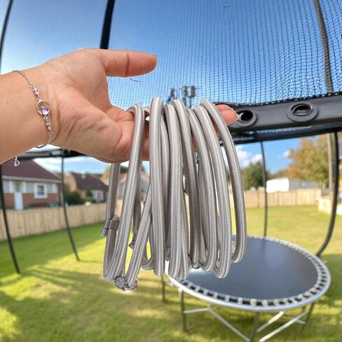 10Pcs Trampoline Bungee Cord Replacement Bands Elastic Rope Ties with Aluminum Buckle Accessories, 5 Inches Independent Cords for Tarp Canopy Exercise Fitness Rebounder Strap - Max Limit 300 lbs, Gray in Saudi Arabia