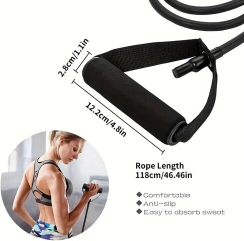 Workout Exercise Band, Fitness Pull Rope Yoga Band with Comfort Handles, Perfect for Home Fitness Training in Saudi Arabia