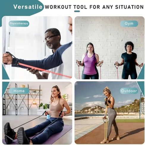 Workout Exercise Band, Fitness Pull Rope Yoga Band with Comfort Handles, Perfect for Home Fitness Training in Saudi Arabia