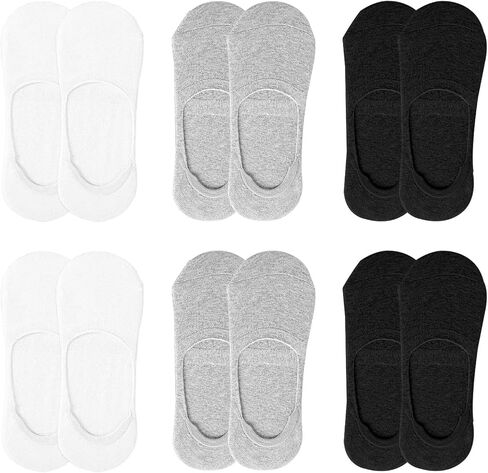 6/12 PCS Men's No Show Socks, Low Liner Socks with Silicone Heel Tabs, Non-Slip Design for Daily Wear and Casual Shoes in Saudi Arabia