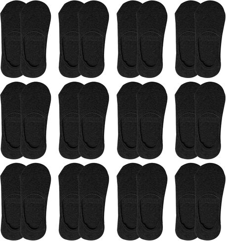 6/12 PCS Men's No Show Socks, Low Liner Socks with Silicone Heel Tabs, Non-Slip Design for Daily Wear and Casual Shoes in Saudi Arabia