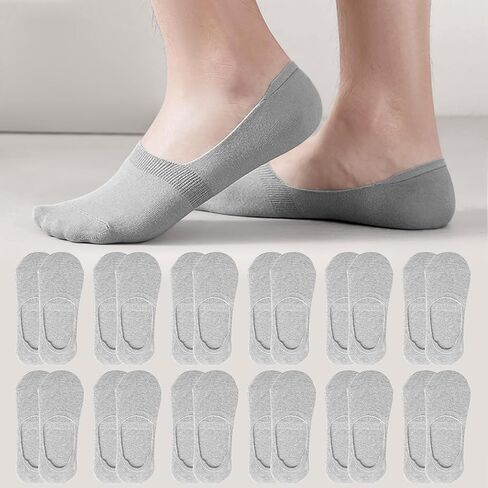 6/12 PCS Men's No Show Socks, Low Liner Socks with Silicone Heel Tabs, Non-Slip Design for Daily Wear and Casual Shoes in Saudi Arabia