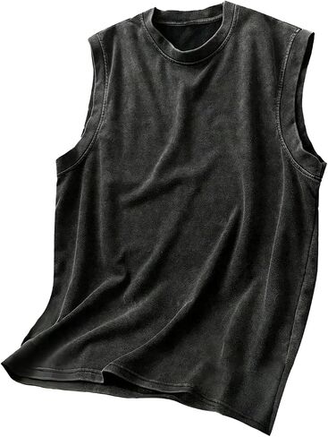 GORGLITTER Men's Workout Tank Tops Sleeveless Tee Shirts Crewneck Muscle Shirt in Saudi Arabia